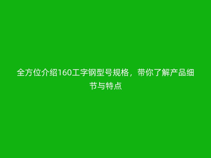 全方位介紹160工字鋼型號規格，帶你了解產品細節與特點