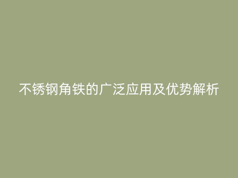 不銹鋼角鐵的廣泛應用及優勢解析